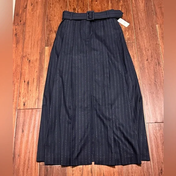 NEW FAVORITE DAUGHTER the gabby maxi skirt in Navy Pinstripe size 2 - Picture 15 of 15